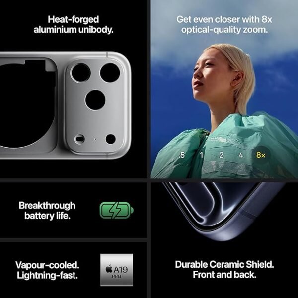 Apple iPhone 17 Pro Max 512 GB: 17.42 cm (6.9″) Display with Promotion, A19 Pro Chip, Best Battery Life in Any iPhone Ever, Pro Fusion Camera System, Center Stage Front Camera; Silver