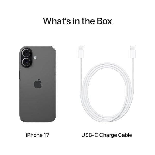 Apple iPhone 17 256 GB: 15.93 cm (6.3″) Display with Promotion, A19 Chip, Center Stage Front Camera for Smarter Group Selfies, Improved Scratch Resistance, All-Day Battery Life; Black