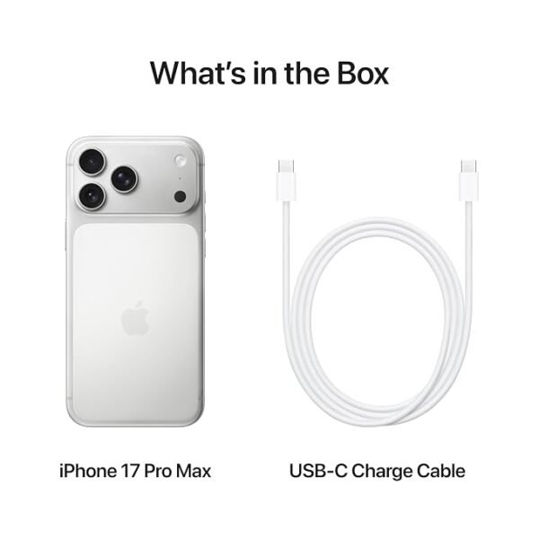 Apple iPhone 17 Pro Max 512 GB: 17.42 cm (6.9″) Display with Promotion, A19 Pro Chip, Best Battery Life in Any iPhone Ever, Pro Fusion Camera System, Center Stage Front Camera; Silver